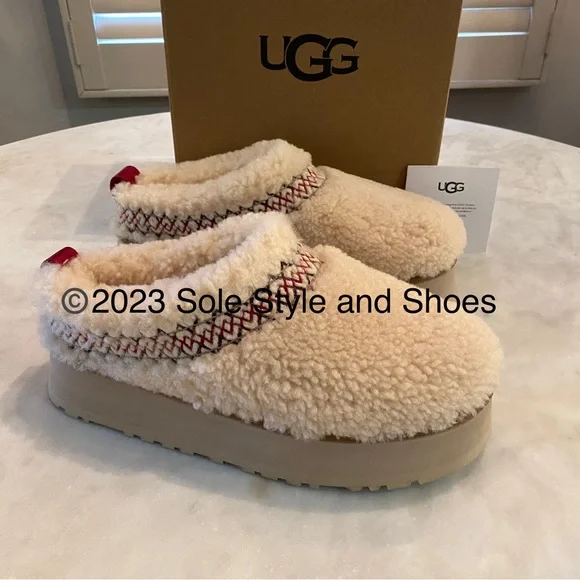 UGG Tazz UGG Braid Slippers Natural 9 New in Box - Picture 5 of 16